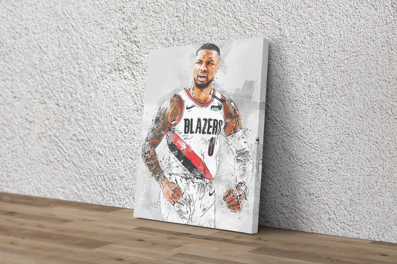 Damian Lillard poster Portland Trail Blazers Basketball Hand Made Posters Canvas Print Wall Art Home Decor