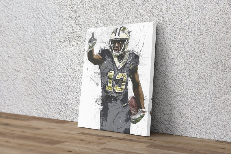 Michael Thomas Art Poster New Orleans Saints Football Hand Made Posters Canvas Print Wall Art Man Cave Gift Home Kids Decor