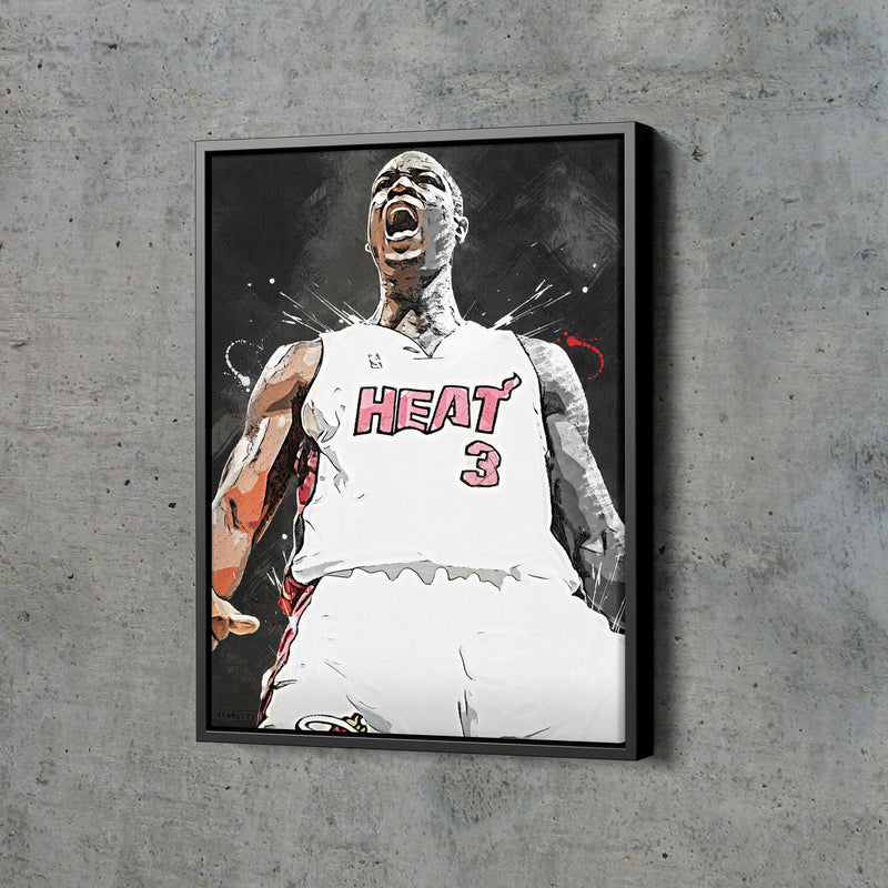 Dwyane Wade Poster Miami Heat Basketball Painting Hand Made Posters Canvas Print Kids Wall Art Man Cave Gift Home Decor