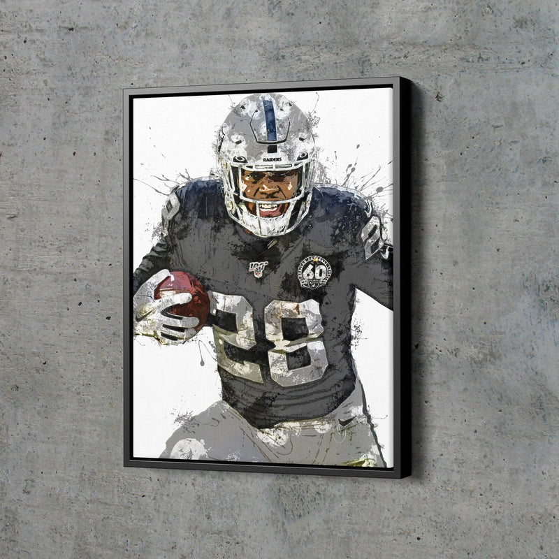 Josh Jacobs Poster Las Vegas Raiders Football Hand Made Posters Canvas Print Kids Wall Art Home Man Cave Gift Decor