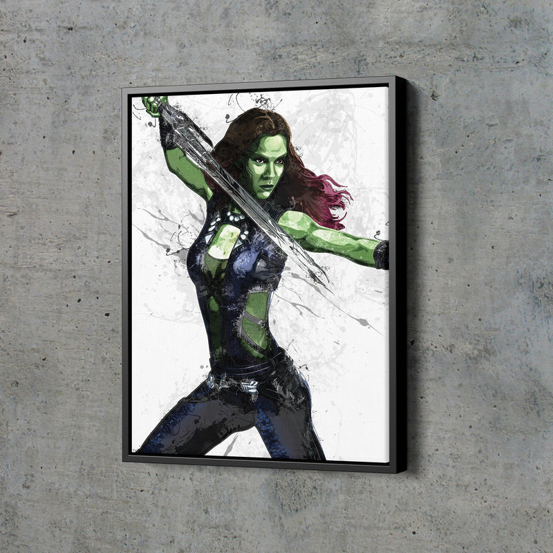 Gamora Poster Marvel Superhero Comics Guardians of the Galaxy Painting Hand Made Posters Canvas Print Kids Wall Art Man Cave Gift Home Decor