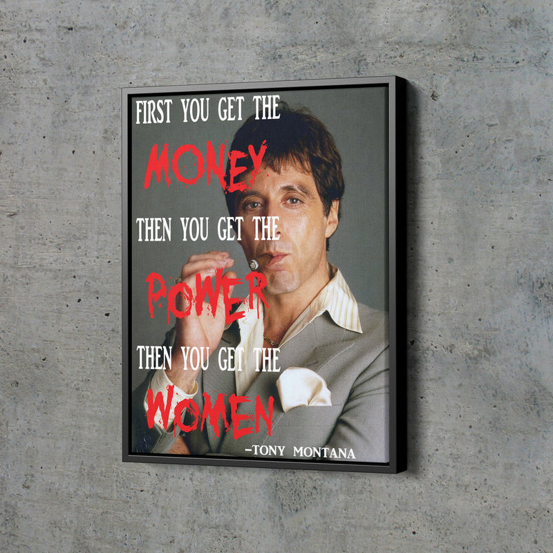 Scarface Poster Tony Montano Quote Hand Made Posters Canvas Print Wall Art Home Decor