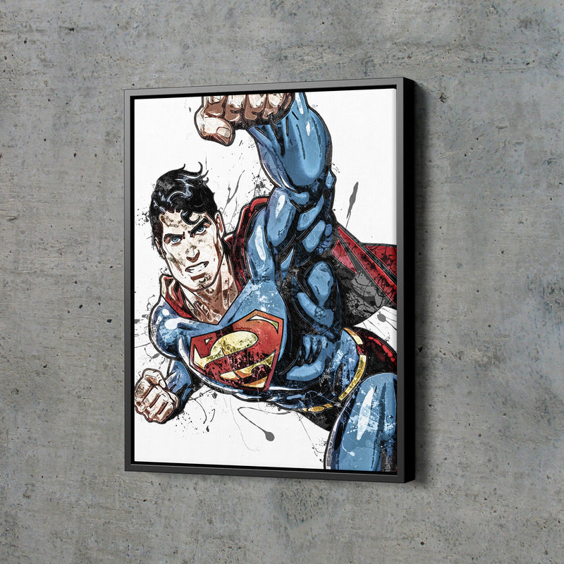 Superman Poster DC Superhero Comics Painting Hand Made Posters Canvas Print Kids Wall Art Man Cave Gift Home Decor