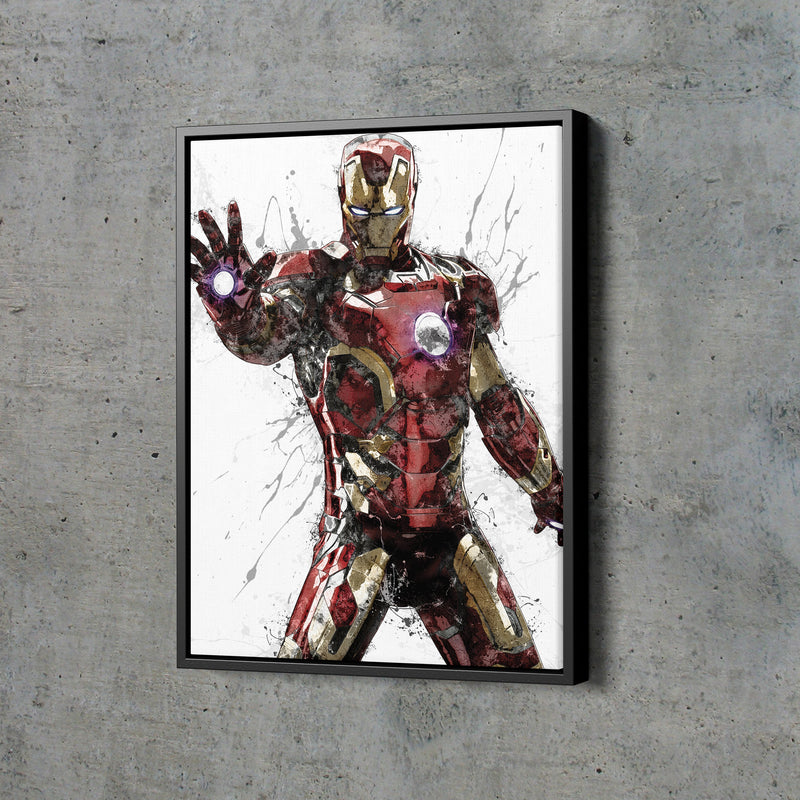 Iron Man Poster Marvel Superhero Comics Painting Hand Made Posters Canvas Print Kids Wall Art Man Cave Gift Home Decor