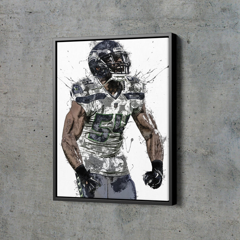 Bobby Wagner Poster Seattle Seahawks Football Hand Made Posters Canvas Print Wall Art Man Cave Gift Home Kids Decor