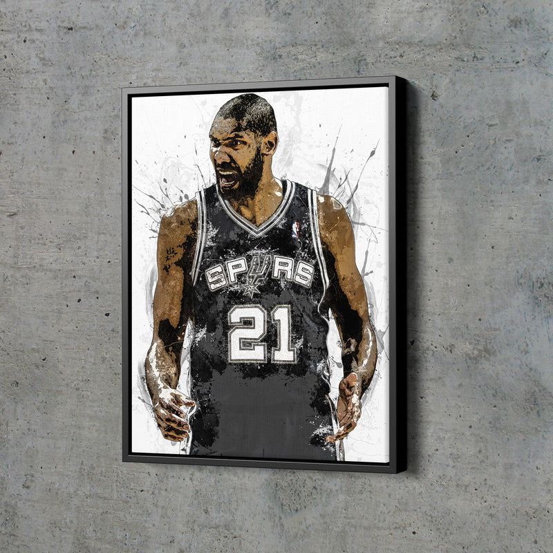 Tim Duncan Poster San Antonio Spurs Basketball Painting Hand Made Posters Canvas Print Kids Wall Art Home Man Cave Gift Decor