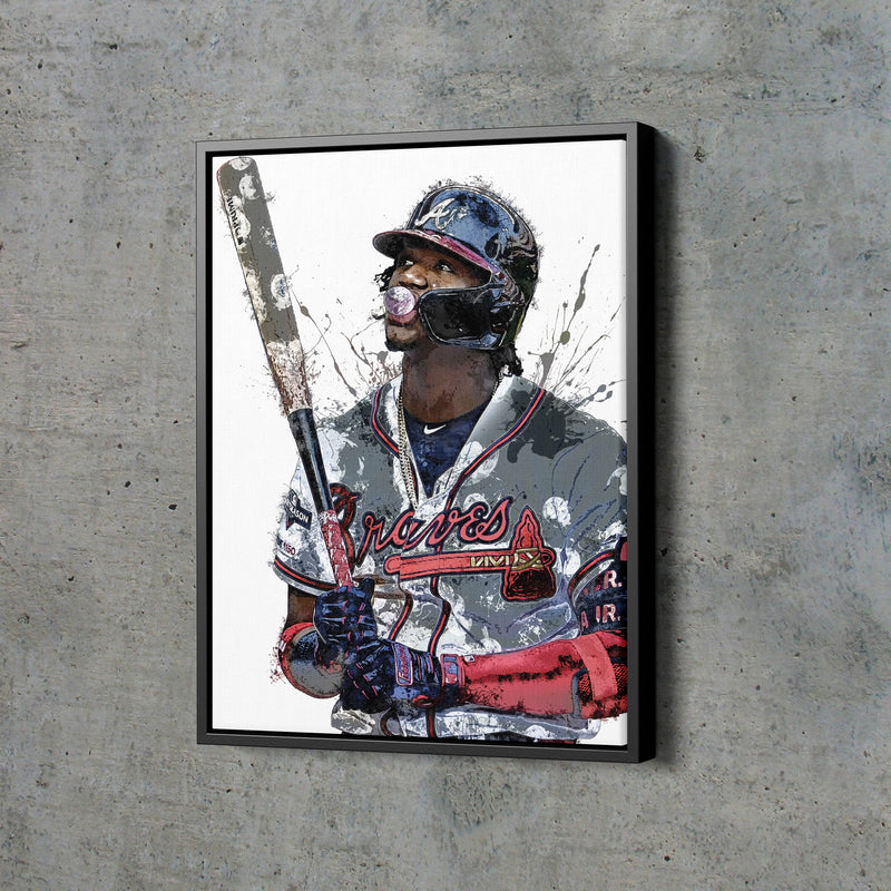 Ronald Acuna Jr. Poster Atlanta Braves Baseball Hand Made Posters Canvas Print Kids Wall Art Home Man Cave Gift Decor