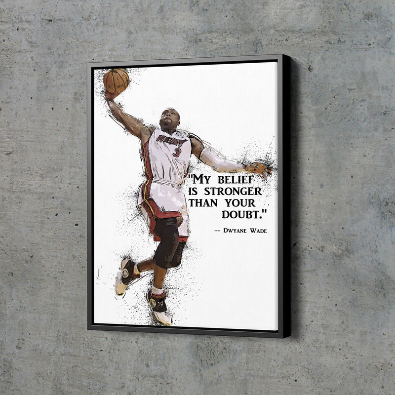 Dwyane Wade Poster Miami Heat Quote Basketball Hand Made Posters Canvas Print Wall Art Home Decor