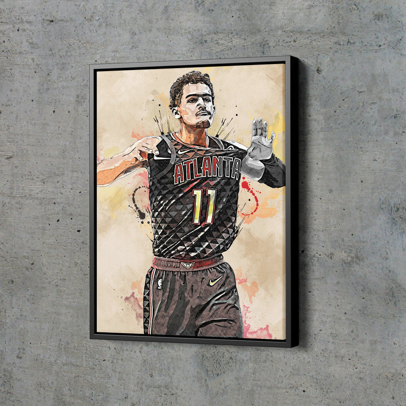 Trae Young Poster Painting Atlanta Hawks Basketball Hand Made Posters Canvas Print Wall Kids Art Man Cave Gift Home Decor