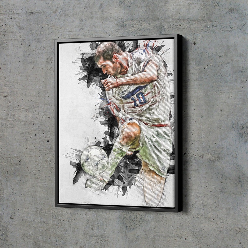 Zidane Poster Real Madrid Soccer Painting Hand Made Posters Canvas Print Kids Wall Art Man Cave Gift Home Decor