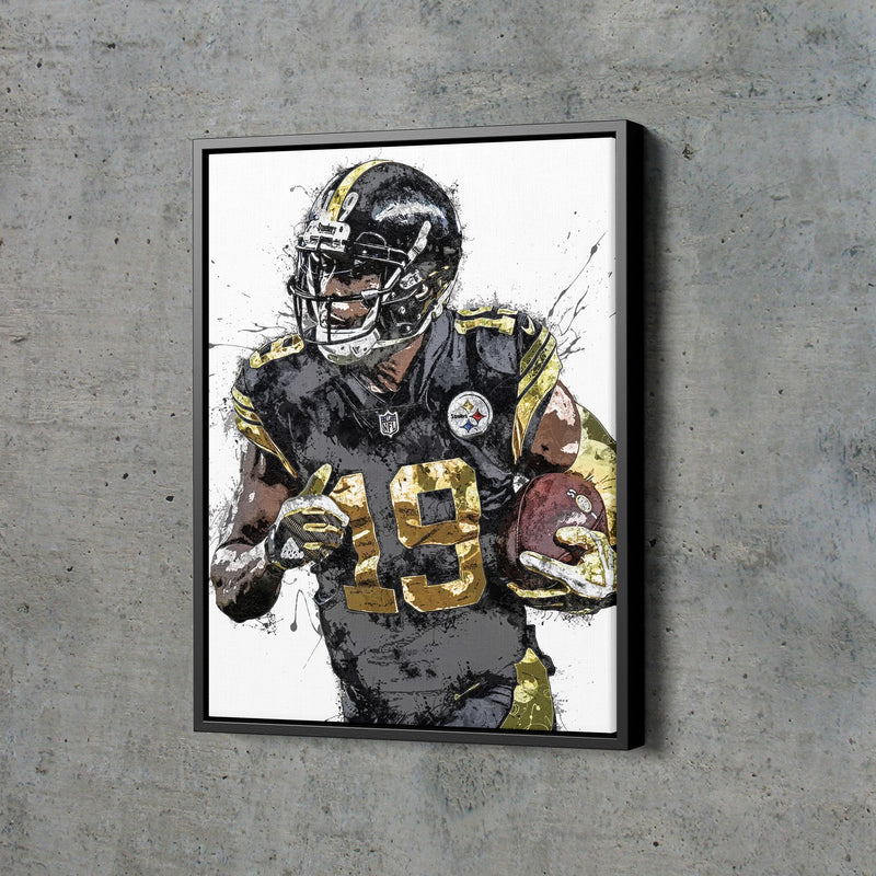 JuJu Smith-Schuster Art Poster Pittsburgh Steelers Football Hand Made Posters Canvas Framed Print Wall Kids Art Man Cave Gift Home Decor