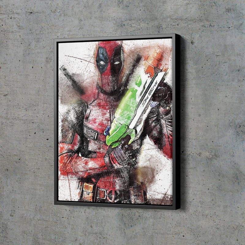 Deadpool Poster Marvel Comics Hand Made Posters Canvas Print Wall Art Home Decor