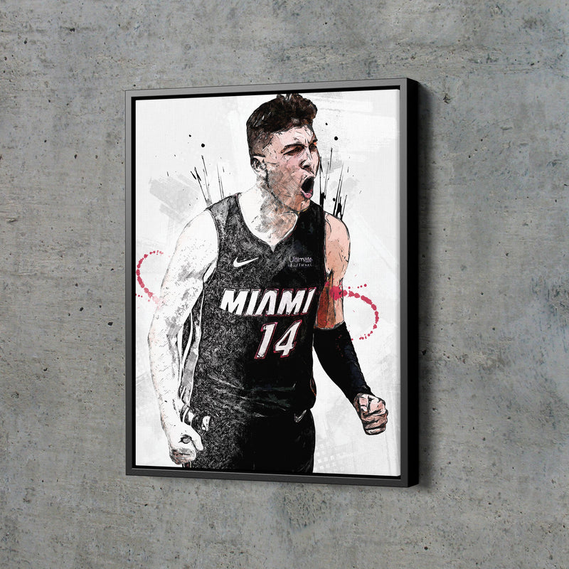 Tyler Herro Poster Miami Heat Basketball Hand Made Posters Canvas Print Wall Art Man Cave Gift Home Kids Decor