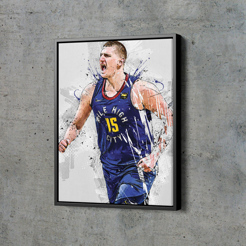 Nikola Jokic Art Poster Denver Nuggets Basketball Hand Made Posters Canvas Print Wall Art Home Man Cave Gift Decor