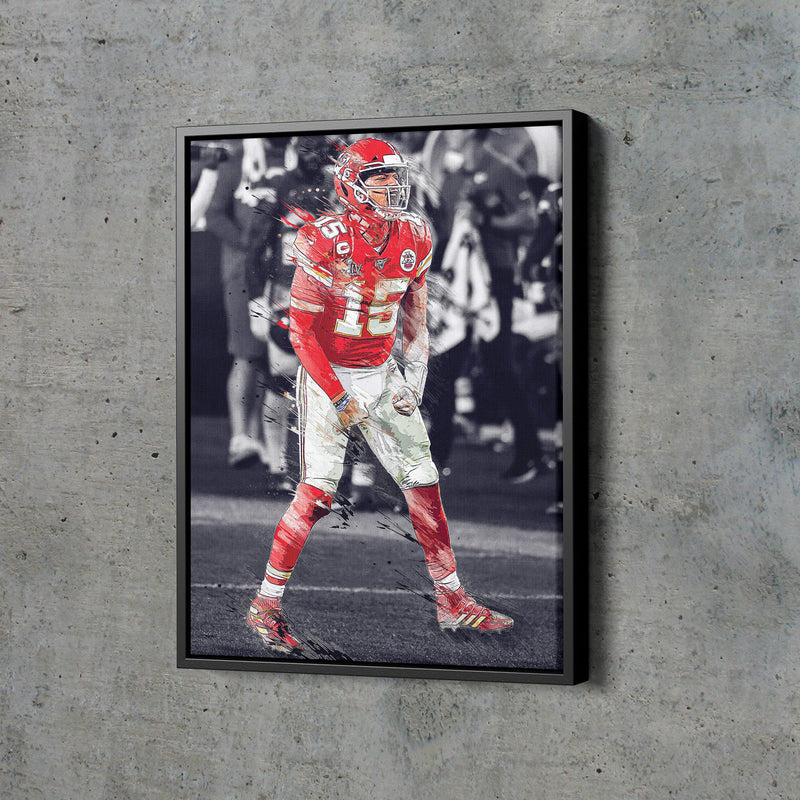 Patrick Mahomes Celebration Poster Kansas City Chiefs Football Hand Made Posters Canvas Print Kids Wall Art Man Cave Gift Home Decor