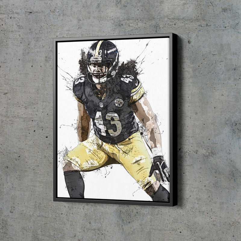 Troy Polamalu Poster Pittsburgh Steelers Football Painting Hand Made Posters Canvas Print Kids Wall Art Man Cave Gift Home Decor