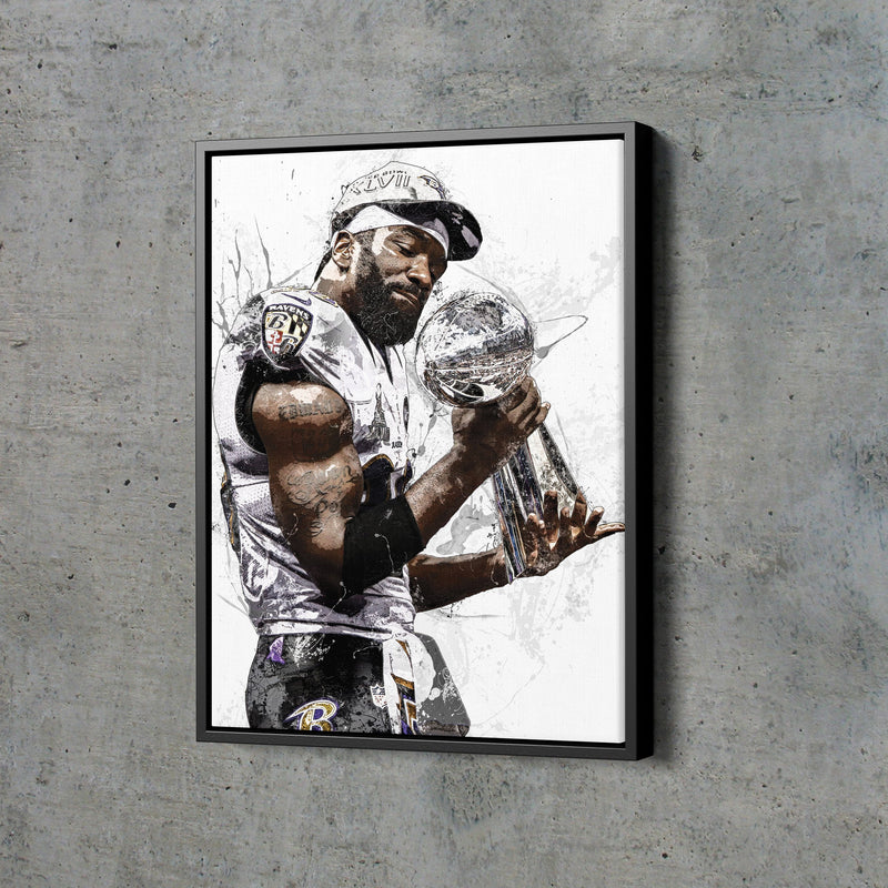 Ed Reed Poster Baltimore Ravens Football Hand Made Posters Canvas Print Kids Wall Art Home Man Cave Gift Decor