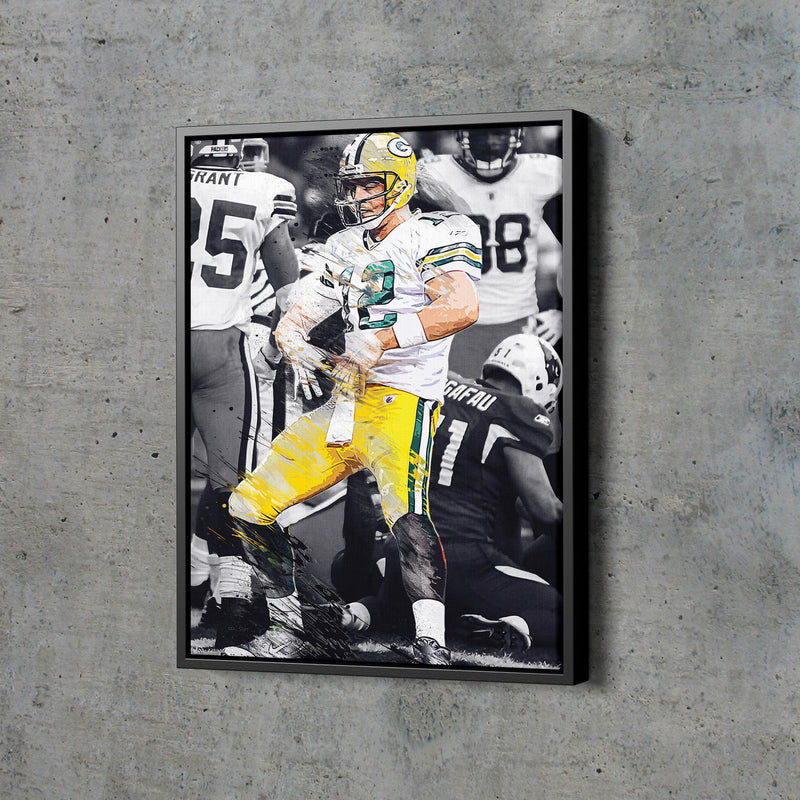 Aaron Rodgers Belt Celebration Poster Green Bay Packers Football Hand Made Posters Canvas Print Kids Wall Art Man Cave Gift Home Decor