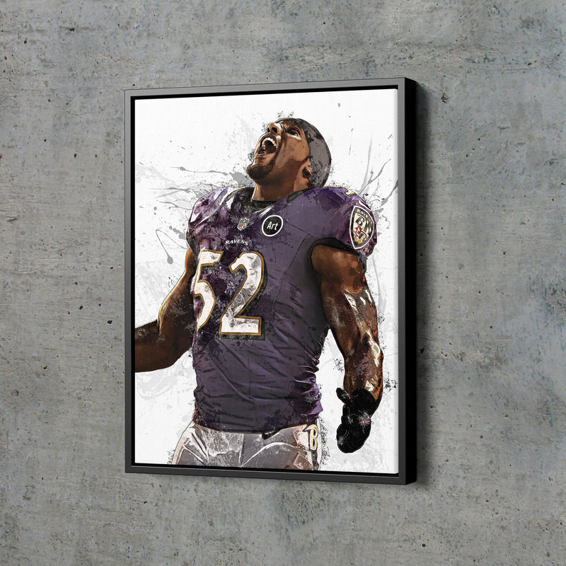 Ray Lewis Art Poster Baltimore Ravens Football Hand Made Posters Canvas Print Kids Wall Art Man Cave Gift Home Decor