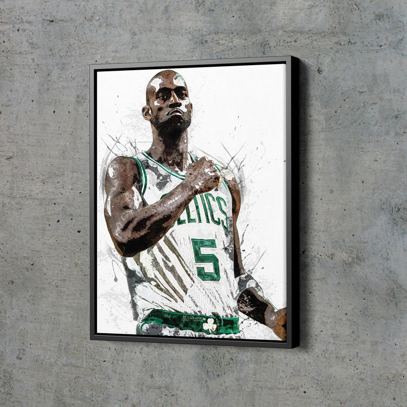 Kevin Garnett Poster Boston Celtics Basketball Painting Hand Made Posters Canvas Framed Print Wall Kids Art Man Cave Gift Home Decor