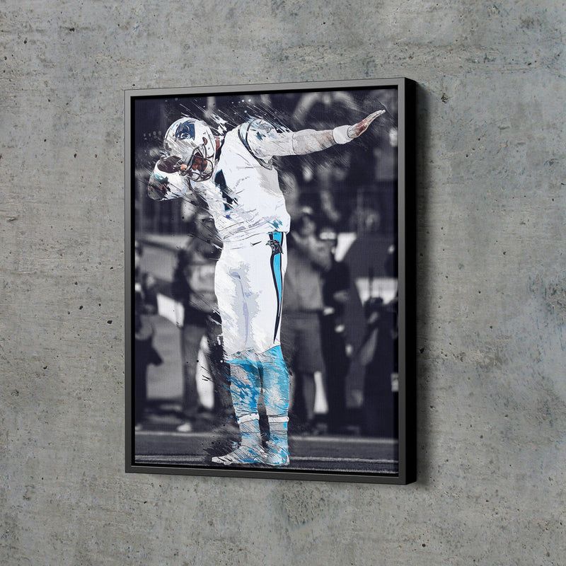 Cam Newton Dab Celebration Poster Carolina Panthers Football Hand Made Posters Canvas Print Kids Wall Art Man Cave Gift Home Decor