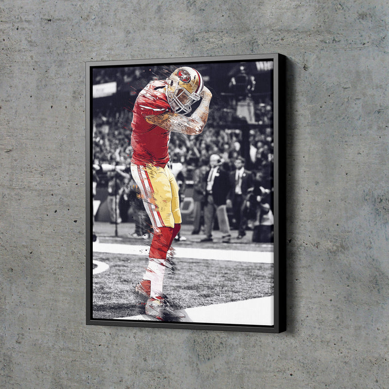 Colin Kaepernick Celebration Poster San francisco 49ers Football Hand Made Posters Canvas Print Kids Wall Art Man Cave Gift Home Decor