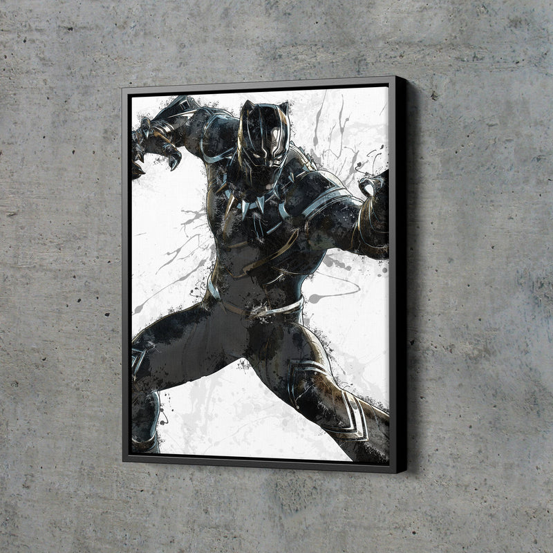 Black Panther Poster Marvel Superhero Comics Painting Hand Made Posters Canvas Print Kids Wall Art Man Cave Gift Home Decor