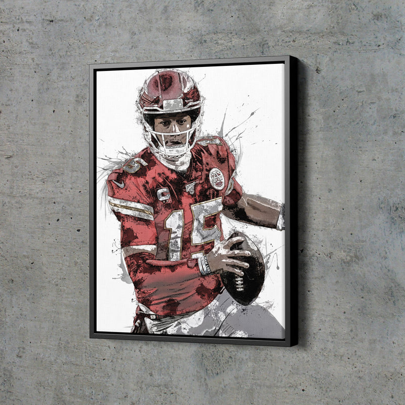 Patrick Mahomes Poster Kansas City Chiefs Painting Football Hand Made Posters Canvas Print Kids Wall Art Man Cave Gift Home Decor