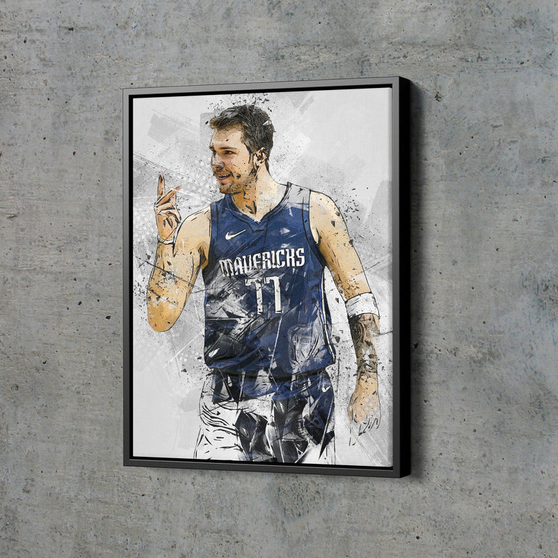 Luka Doncic Poster Dallas Mavericks Basketball Hand Made Posters Canvas Wall Art Home Decor