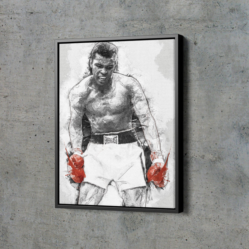 Muhammad Ali Art Poster Boxing The Greatest Hand Made Posters Canvas Framed Print Wall Kids Art Man Cave Gift Home Decor