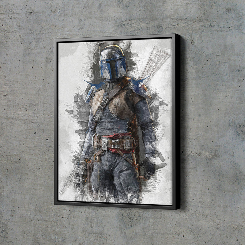 Jango Fett Poster Star Wars Painting Hand Made Posters Canvas Print Kids Wall Art Man Cave Gift Home Decor