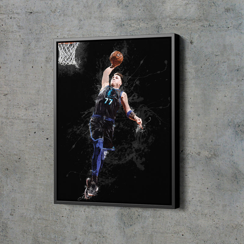 Luka Doncic vs Phoenix Suns Poster Dallas Mavericks Basketball Hand Made Posters Canvas Print Kids Wall Art Man Cave Gift Home Decor