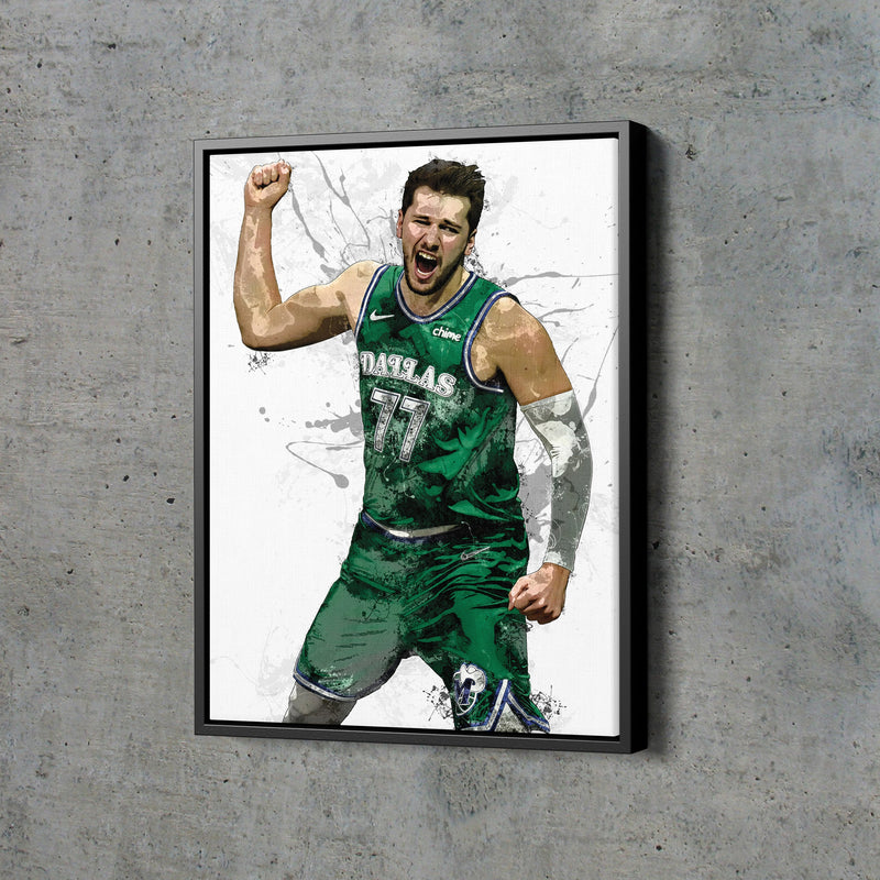 Luka Doncic Art Poster Dallas Mavericks Basketball Hand Made Posters Canvas Print Kids Wall Art Man Cave Gift Home Decor