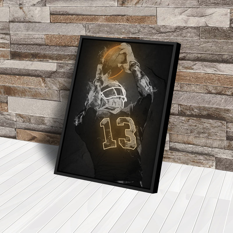 Michael Thomas Graffiti Neon New Orleans Saints NFL Poster Canvas Print Kids Wall Art Man Cave Gift Home Decor