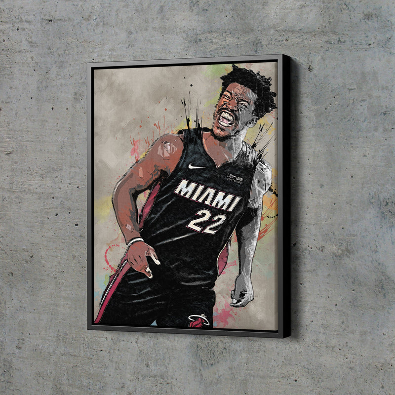 Jimmy Butler Poster Miami Heat Basketball Painting Hand Made Posters Canvas Print Wall Art Man Cave Gift Home Kids Decor