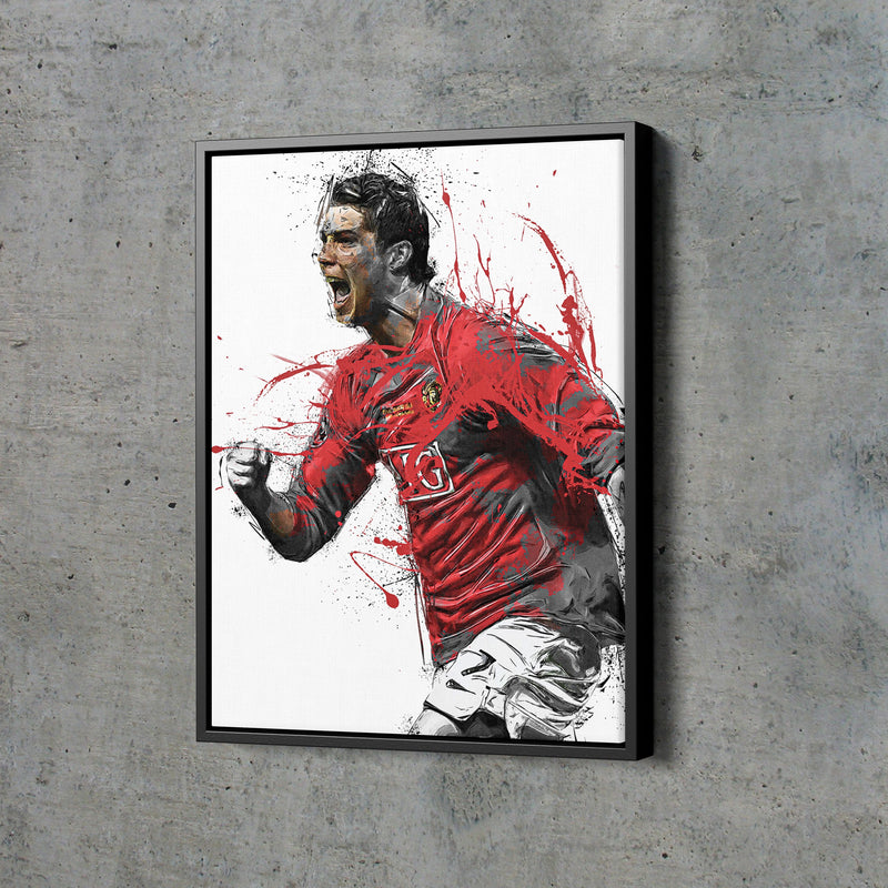 Cristiano Ronaldo Poster Soccer Player Manchester United Painting Hand Made Posters Canvas Print Kids Wall Art Man Cave Gift Home Decor