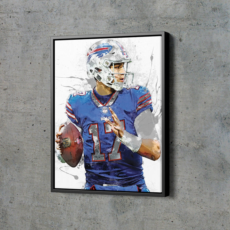 Josh Allen Poster Buffalo Bills Footbal Hand Made Posters Canvas Print Wall Art Man Cave Gift Home Kids Decor