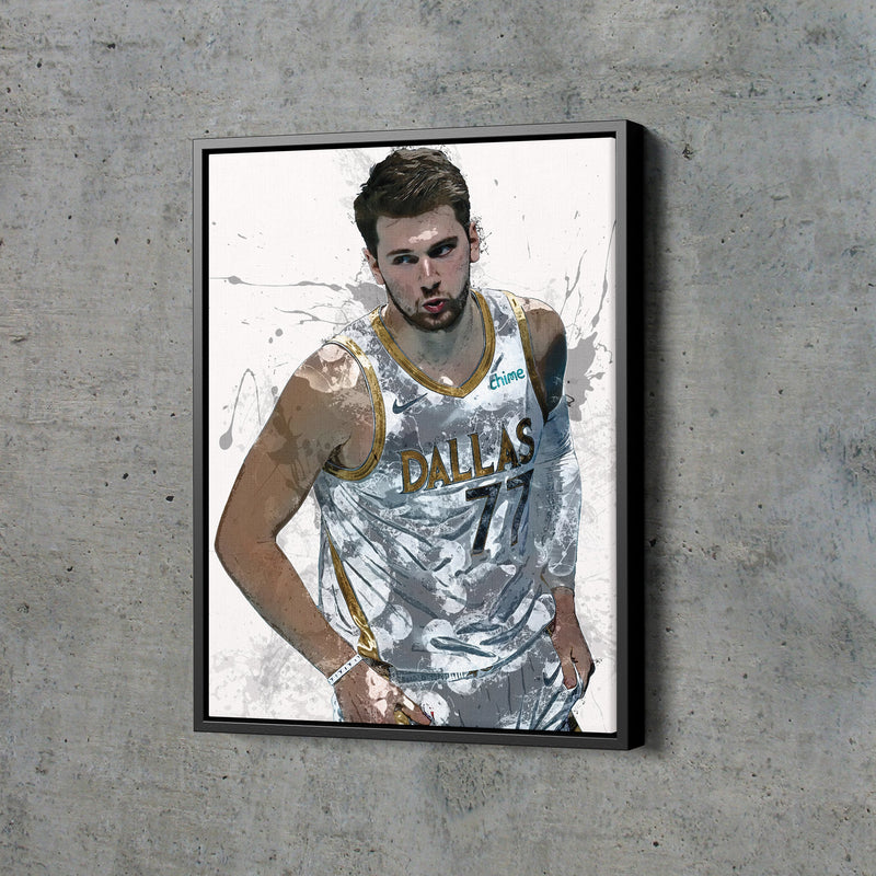 Luka Doncic Poster Dallas Mavericks Digital Painting  Basketball Hand Made Posters Canvas Print Kids Wall Art Man Cave Gift Home Decor