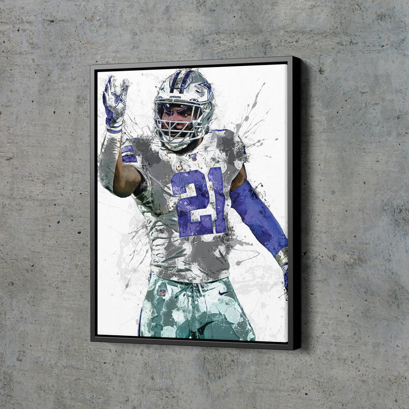 Ezekiel Elliot Poster Dallas Cowboys Football Hand Made Posters Canvas Print Kids Wall Art Home Man Cave Gift Decor