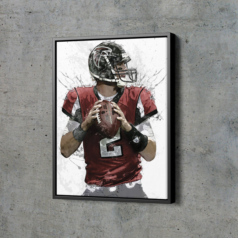 Matt Ryan Poster Atlanta Falcons Football Painting Hand Made Posters Canvas Print Kids Wall Art Home Man Cave Gift Decor