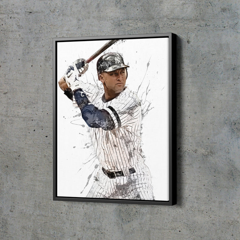 Derek Jeter Poster New York Yankees Baseball Painting Hand Made Posters Canvas Print Kids Wall Art Man Cave Gift Home Decor