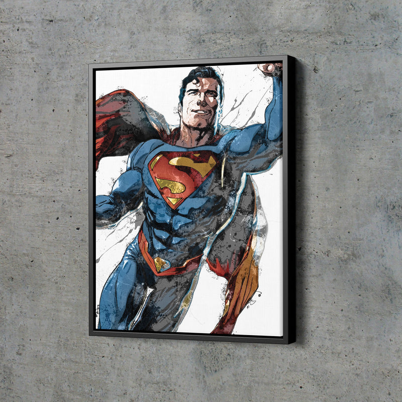 Superman Poster DC Comics Painting Hand Made Posters Canvas Print Kids Wall Art Man Cave Gift Home Decor