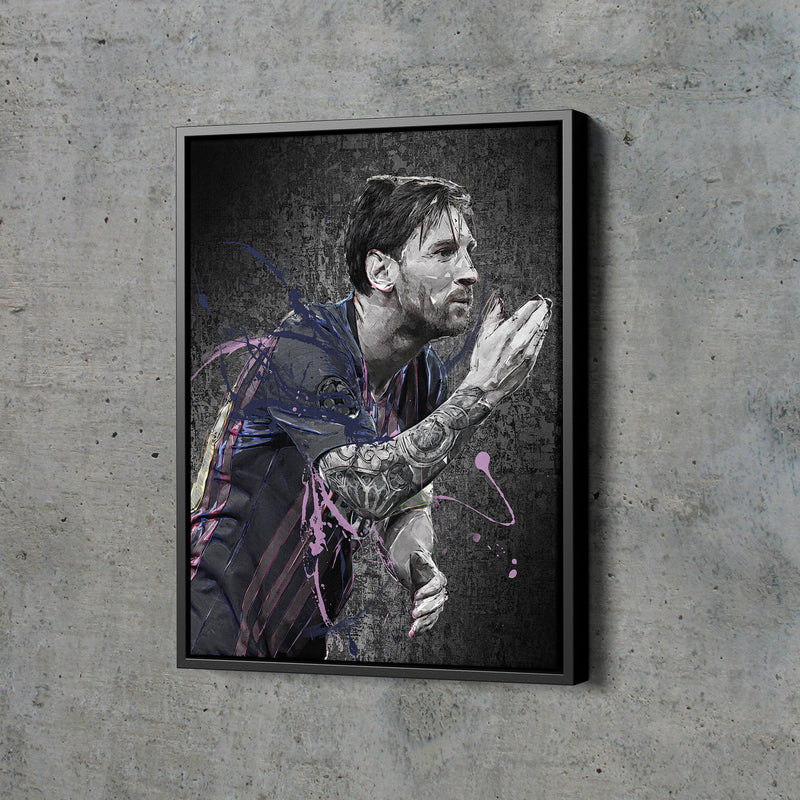 Lionel Messi Poster Soccer Player Barcelona Painting Hand Made Posters Canvas Print Kids Wall Art Man Cave Gift Home Decor