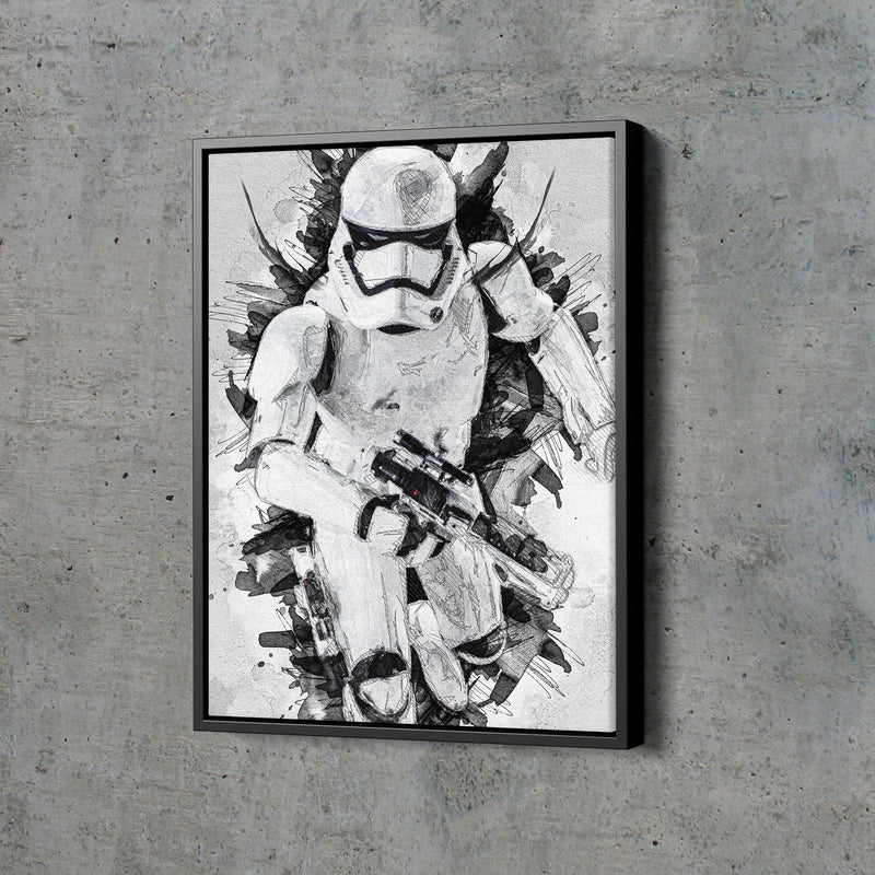 White Stormtrooper Poster Star Wars Painting Hand Made Posters Canvas Print Kids Wall Art Man Cave Gift Home Decor