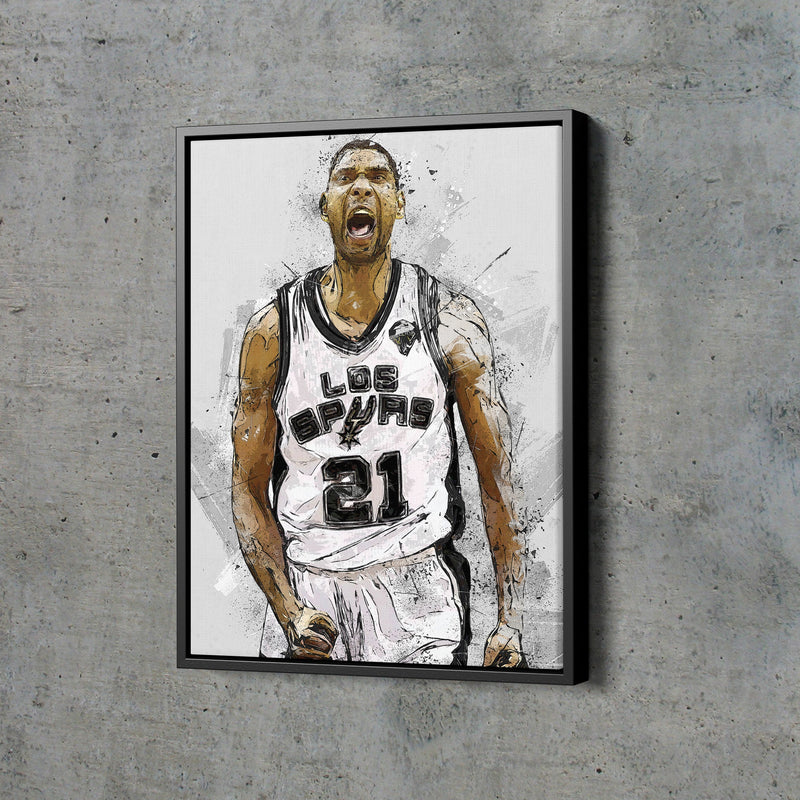 Tim Duncan Poster San Antonio Spurs  Basketball Hand Made Posters Canvas Print Wall Art Home Decor