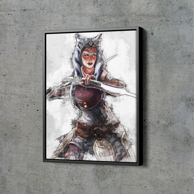 Ahsoka Tano Poster Star Wars Painting Hand Made Posters Canvas Print Kids Wall Art Man Cave Gift Home Decor