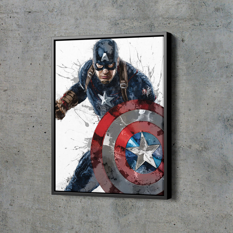 Captain America Poster Marvel Superhero Comics Painting Hand Made Posters Canvas Print Kids Wall Art Man Cave Gift Home Decor