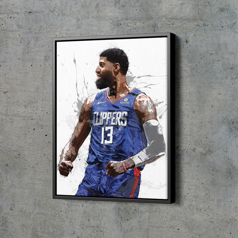 Paul George Poster Los Angeles Clippers Basketball Painting Hand Made Posters Canvas Print Kids Wall Art Man Cave Gift Home Decor