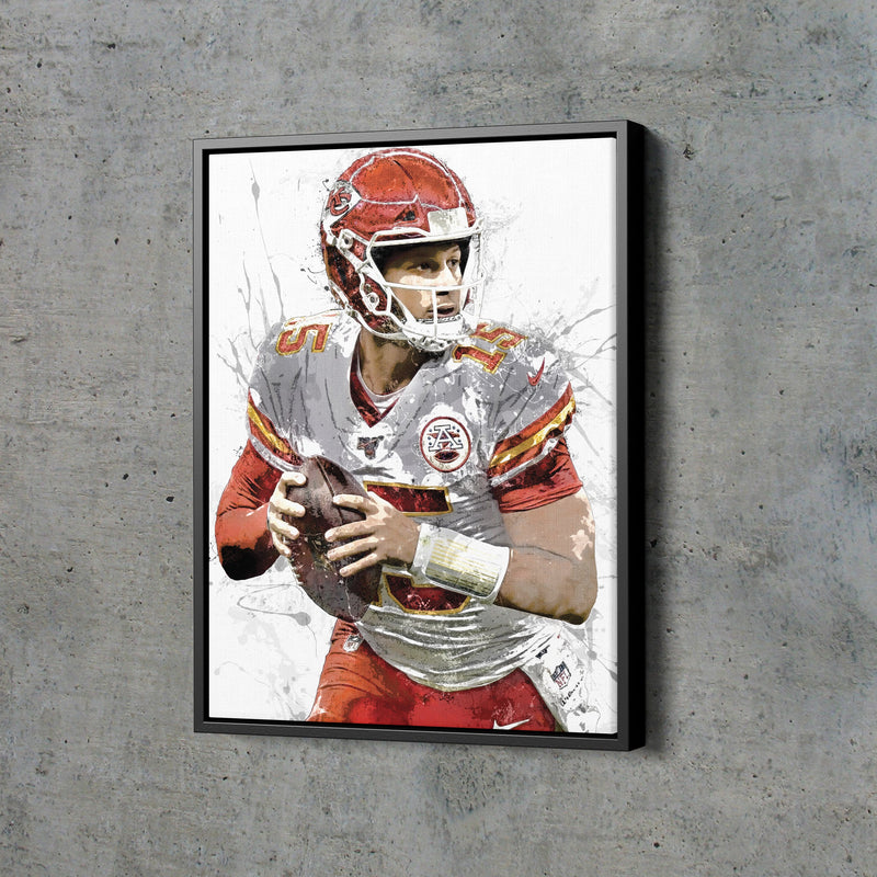 Patrick Mahomes Canvas Poster Kansas City Chiefs Football Hand Made Posters Canvas Print Kids Wall Art Man Cave Gift Home Decor