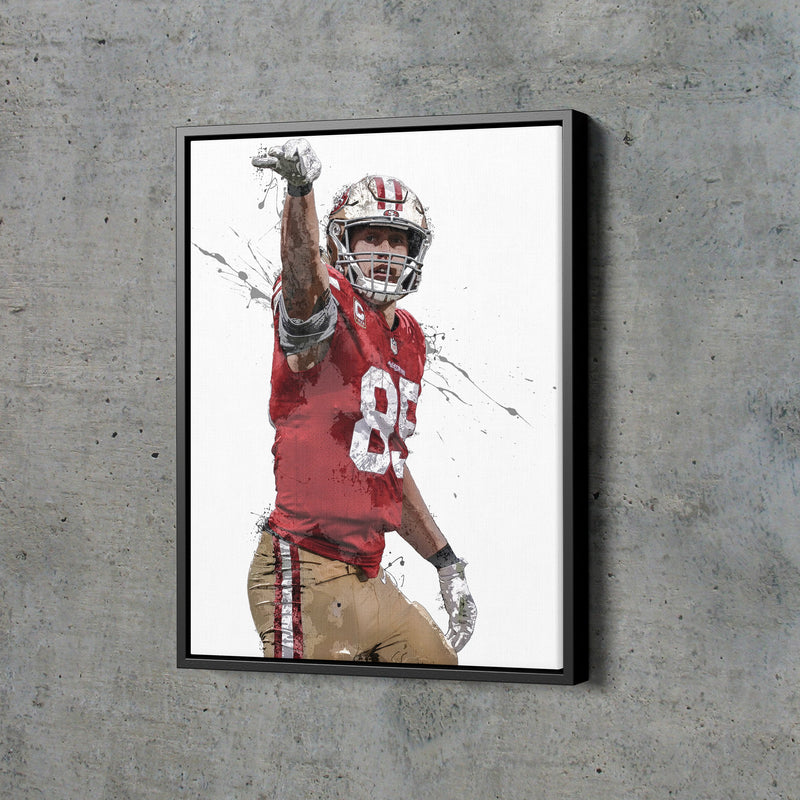 George Kittle Poster San Francisco 49ers Football Hand Made Posters Canvas Print Kids Wall Art Man Cave Gift Home Decor